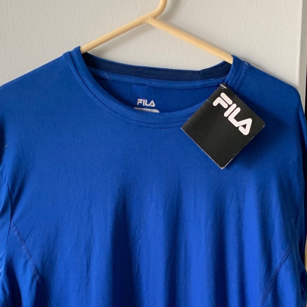 Blue XL Fila long sleeve exercise shirt